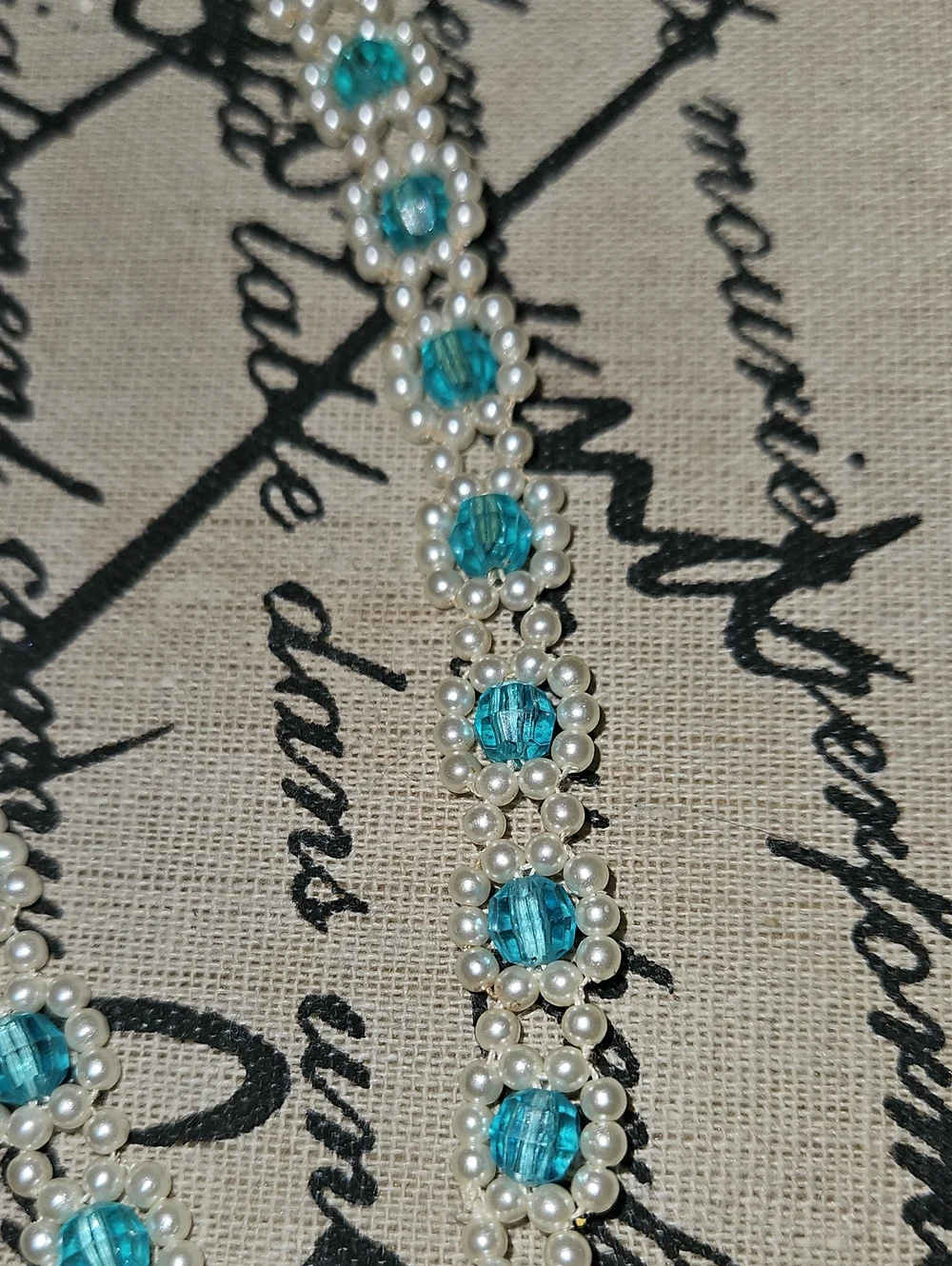 Turquoise and White Beaded Necklace – Elegant Pearl Accent